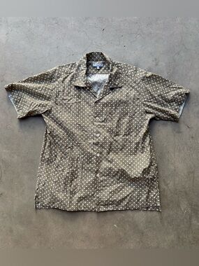Engineered Garments Camp Shirt Polka Dot Lawn Tan Mens Small Made In USA